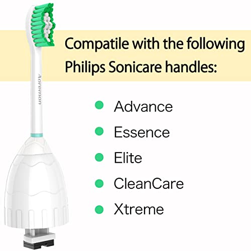 Aoremon Replacement Toothbrush Heads for Philips Sonicare E-Series HX7022/66, 6pack, Fit Sonicare Essence, Xtreme, Elite, Advance, and CleanCare Electric Toothbrush with Hygienic Cap