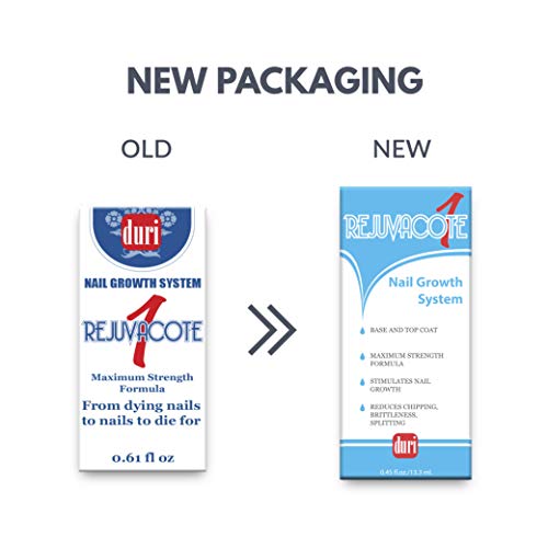 duri Rejuvacote 1 Original Maximum Strength Nail Growth System Base, Top Coat and Miracote Quick Dry Top Coat Combo