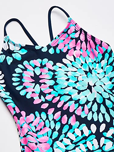 Kanu Surf Girls Beach Sport 1-Piece Swimsuit, Daisy Navy, 12