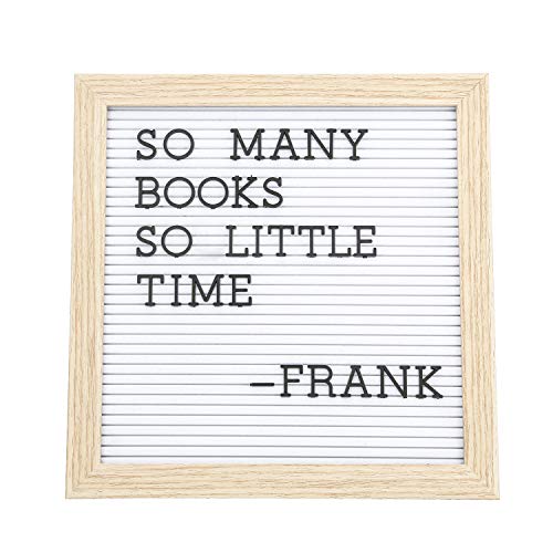 C CRYSTAL LEMON Felt Letter Board with Letters and Numbers – 10x10 Inch Changeable Message Board with Alphanumeric Characters, Wood Frame with Easel Back and Hanger for Home Office Decor and Photography Props