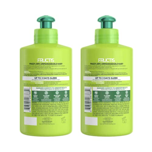 Garnier Fructis Sleek and Shine Intensely Smooth Leave-In Conditioning Cream, 10.2 Ounce (Pack of 2)