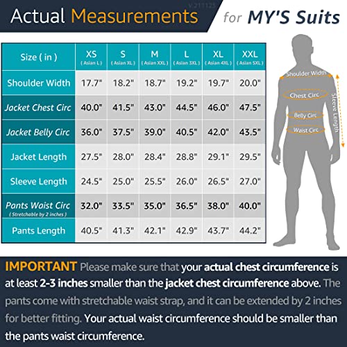 MYS Men's Blazer Vest Pants Set, Solid Party Wedding Dress, One Button Jacket Waistcoat and Trousers, 3 Piece Slim Fit Suit with Tie Deep Blue