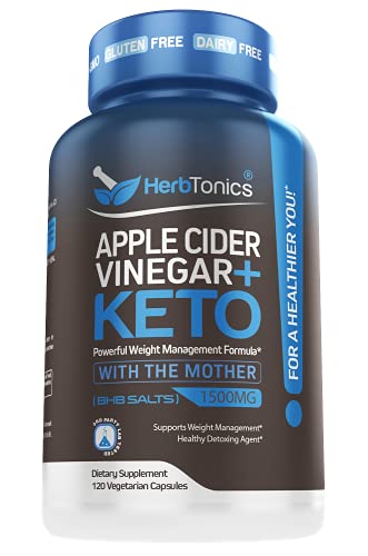 Herbtonics Apple Cider Vinegar Capsules with The Mother Plus Keto BHB - for Women & Men - Energy & Focus - 240 Vegan Pills (Pack of 2)