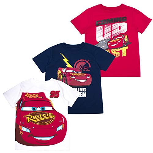 Cars Boys' T-Shirt (Pack of 3) 5 RED