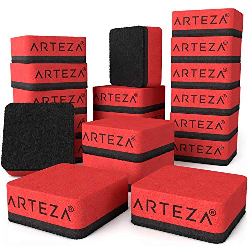Arteza Mini Whiteboard Erasers, Pack of 20, 2 x 2 x 0.8 Inches, Washable Magnetic Erasers for Dry-Erase Boards and Chalkboards, Classroom, Home, and Office Supplies for Students and Teachers