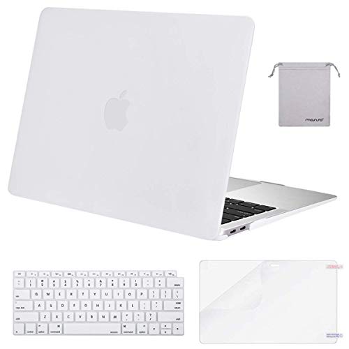 MOSISO Compatible with MacBook Air 13 inch Case 2022, 2021-2018 Release A2337 M1 A2179 A1932 Retina Display Touch ID, Plastic Hard Shell&Keyboard Cover&Screen Protector&Storage Bag, Airy Blue