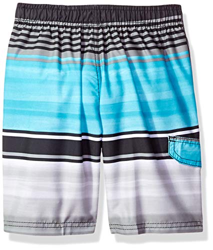 Kanu Surf Boys Quick Dry UPF 50+ Beach Swim Trunk, Avalon Black/Aqua, 3T
