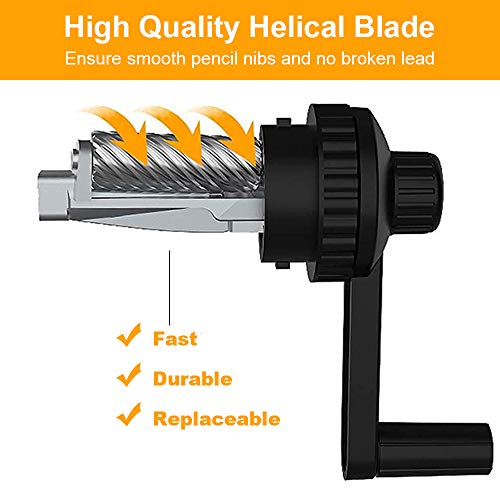 Long Point Pencil Sharpener, Art Pencil Sharpeners, Charcoal Pencil Sharpener for Artists, Drawing Pencil Sharpener Manual for Art Pencils/Drawing/Sketching Pencils(φ6-8.2mm), Adjustable Points