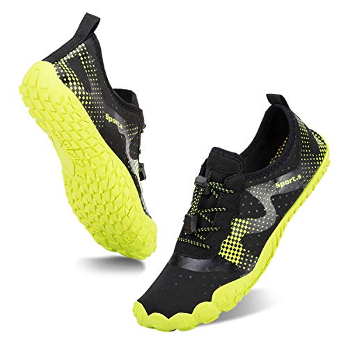 Water Shoes for Men and Women Quick-Dry Aqua Sock Outdoor Athletic Sport Shoes for Kayaking,Boating,Hiking,Surfing,Walking (A-Black/Green, 41)