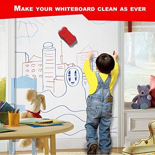 Magnetic Dry Erasers for Dry Erase Pens and Markers. Ideal for Kids, Home, School and Office (4 Pack Small)