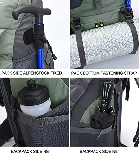 50L Lightweight Water Resistant Hiking Backpack,Outdoor Sport Daypack Travel Bag for Climbing Camping Touring (Black - No Shoe Compartment)