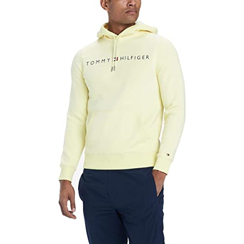 Tommy Hilfiger mens Logo Hooded Sweatshirt, Ambrosia, Medium US