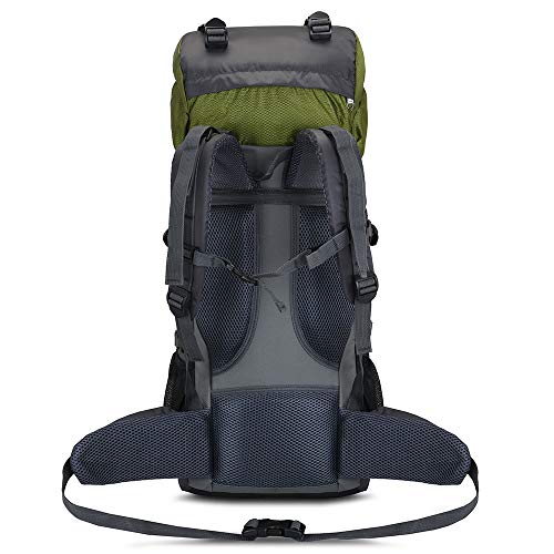60L Internal Frame Hiking Backpack with Rain Cover,Outdoor Sport Travel Daypack for Climbing Camping Touring (Green)