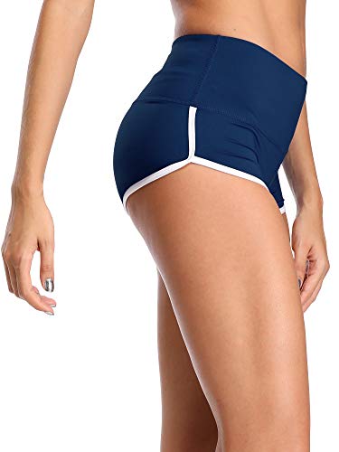 CADMUS Women's Workout Yoga Gym Shorts,1301,Navy Blue,X-Small