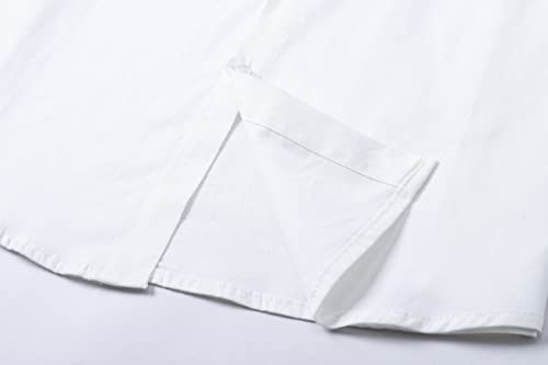 SANGTREE Boy's Short Sleeve Button Down Shirts Summer Dress Shirts for Boy White, 7-8 Years = Tag 140