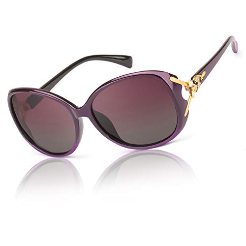 FIMILU Classic Oversized Sunglasses for Women Polarized UV400 Protection Lenses Ladies Fashion Retro HD Sun Glasses (A0 Floral Frame Oversized Polarized Sunglasses)