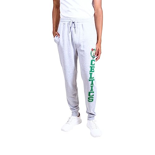 Ultra Game NBA Official Men’s Super Soft Game Day Jogger Sweatpants - Unisex, Boston Celtics, Heather Gray, X-Large