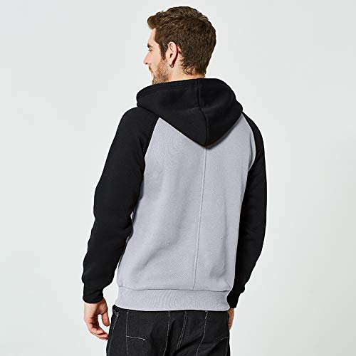 Men Hoodie Long Sleeve Kanga Pocket Active Running Sweatshirt, Light Gray-L