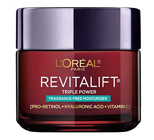 L'Oreal Paris Revitalift Triple Power Anti-Aging Face Moisturizer, Pro Retinol, Hyaluronic Acid & Vitamin C to Reduce Wrinkles, Firm & Brighten Skin, 1.7 Oz