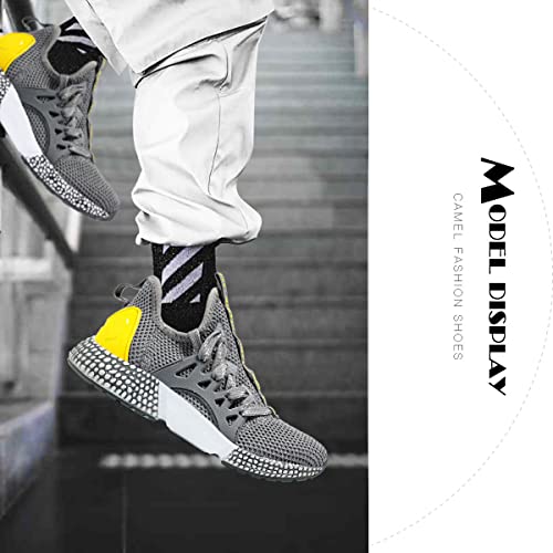 WETIKE Mesh Slip On Lightweight Athletic Shoes, Grey Size 7 Big Kid