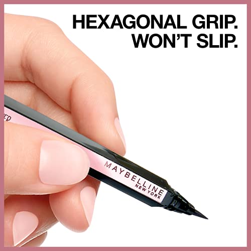 Maybelline Hyper Easy Liquid Pen No-Skip Eyeliner, Satin Finish, Waterproof Formula, Eye Liner Makeup, Pitch Black, 0.018 Fl; Oz