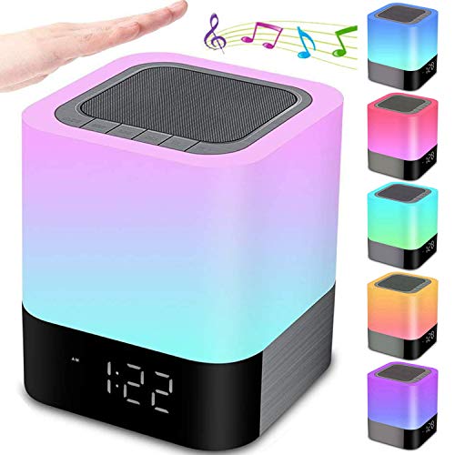 Gallstep Bluetooth Speaker with colorful bedside lamp and alarm clock