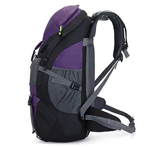 RuRu Monkey 50 Liter Hiking Backpack Daypack for Outdoor Camping Traveling (purple)