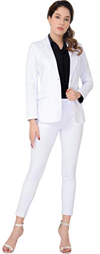 Marycrafts Women's Business Blazer Pant Suit Set for Work (Black, Numeric_12)