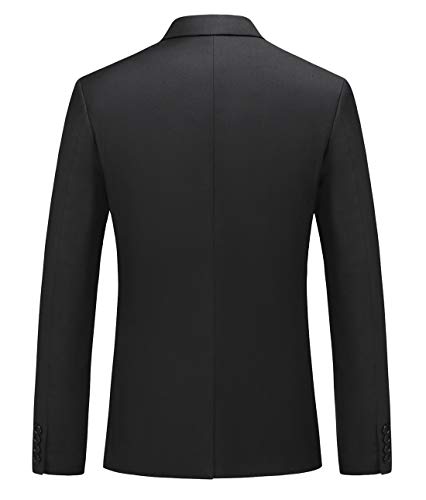 MOGU Mens Casual Dress Suit Slim Fit Stylish Blazer Coats Jackets US Size Blazer 32/Pants 30 Black
