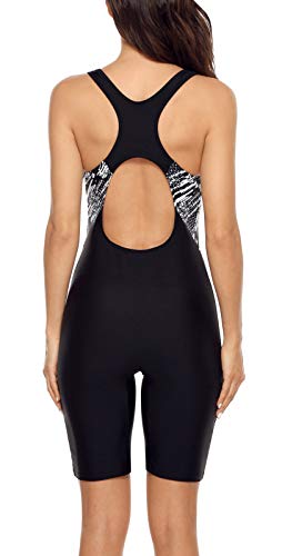 beautyin Women's Sports One Piece Swimsuit Boyshort Racerback Padded Swimwear M