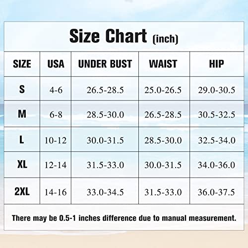 Womens Tankini Swimsuits High Waisted Bathing Suits Tummy Control Ruffled Top Swimwear Two Piece Swimming Suits 01 Blue Pink 10-12