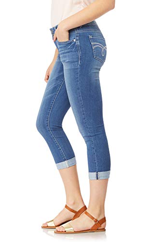 WallFlower Women's Juniors InstaSoft Mid-Rise Ultra Fit Skinny Stretch Crop Jeans (Standard and Plus), Florence, 13