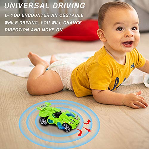 Toys for 3-6 Year Old Boys Transforming Car Toys with LED Light and Music Dinosaur Toy Birthday Gifts for 4 5 6 7 Year Old Boy (Green) by huwairen