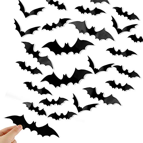 120 Pcs 3D Bat Halloween Stickers – Waterproof Wall Décor for Home