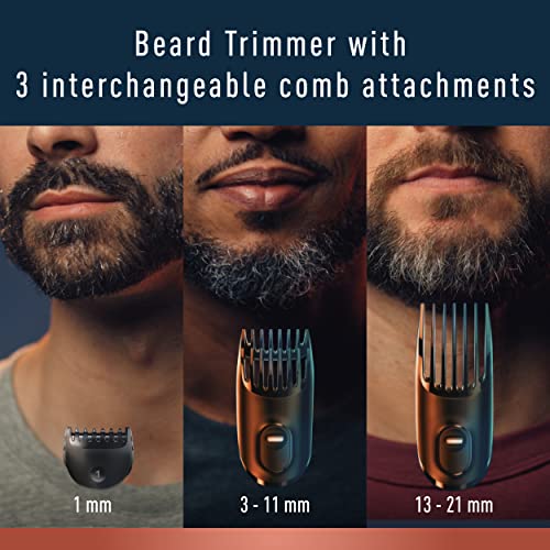King C. Gillette Cordless Beard Trimmer for Men, Kit includes 1 Trimmer, 3 Interchangeable Combs, 1 Cleaning Brush, 1 Charger, 1 Travel Bag
