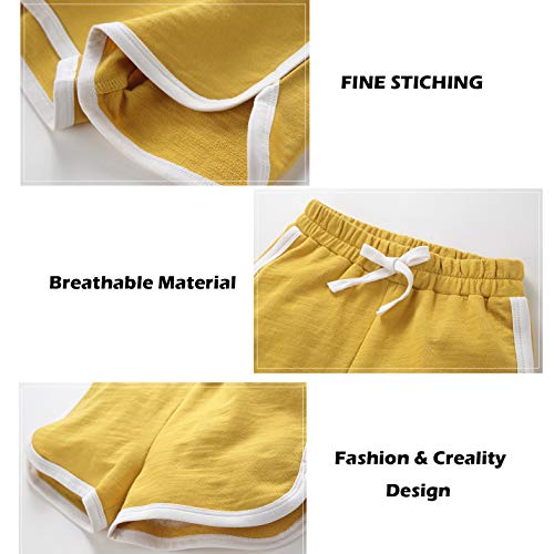 Big Girls 3 Pack Running Athletic Cotton Shorts, Workout and Fashion Dolphin Summer Beach Sports 10-12