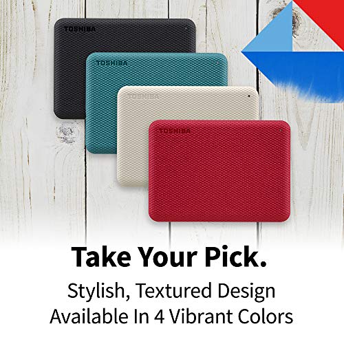 Toshiba Canvio Advance 2TB Portable External Hard Drive USB 3.0, Red - HDTCA20XR3AA