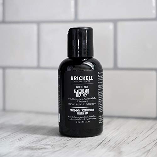 Brickell Men's Smooth Finish Glycolic Acid Treatment For Men, Natural and Organic, Face Moisturizer For Brighter and Smoother Skin, 2 Ounce, Scented