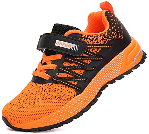 KUBUA Kids Sneakers for Boys Girls Running Tennis Shoes Lightweight Breathable Sport Athletic A Red