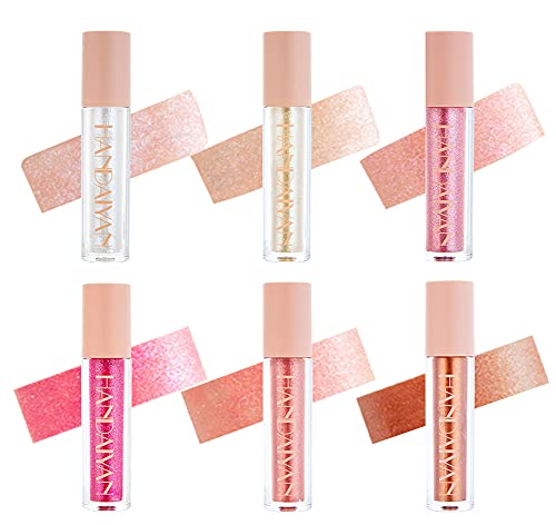 YOUNG VISION 6 Colors Shimmer&Glitter Lip Gloss Set, Gift Choice for Women/Girls