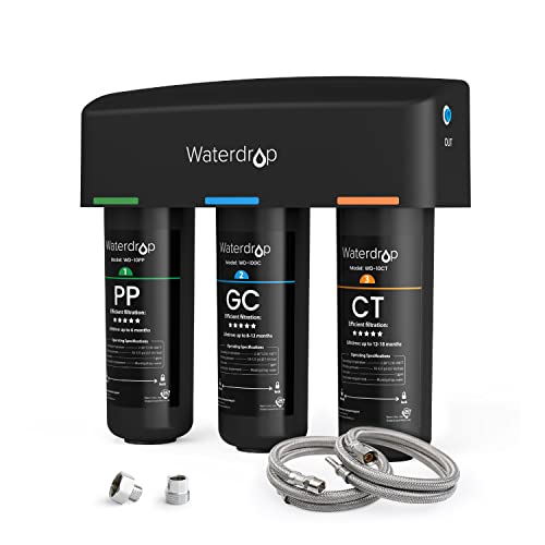 Waterdrop TSA 3-Stage Under Sink Water Filter, Water Filtration System Under Sink System, Direct Connect to Home Faucet, NSF/ANSI 42 Certified Element, USA Tech