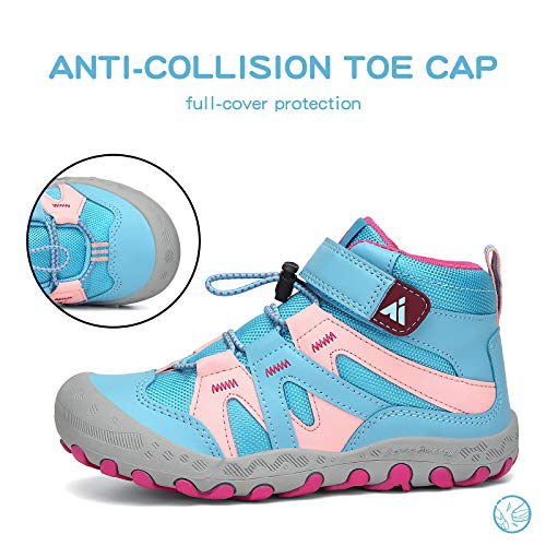 Mishansha Kids Water Resistant Hiking Boots, Boys Girls Anti Collision Anti-Skid Athletic Outdoor Ankle Adventure Trekking Shoes