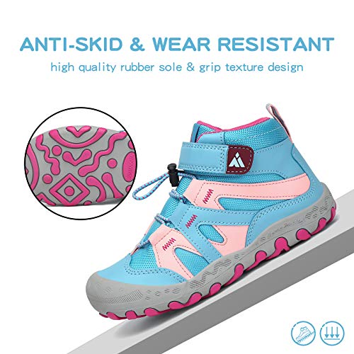Mishansha Kids Water Resistant Hiking Boots, Boys Girls Anti Collision Anti-Skid Athletic Outdoor Ankle Adventure Trekking Shoes