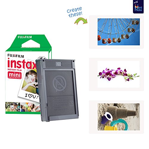Fujifilm Instax Mini 11 Instant Camera Charcoal Gray + MiniMate Accessories Bundle + Fuji Instax Film Value Pack (40 Sheets) Accessories Bundle, Color Filters, Album, Frames