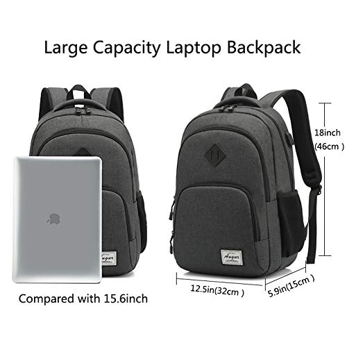 AUGUR men's slim laptop backpack (15.6") with USB charging port & water resistance at Best Market