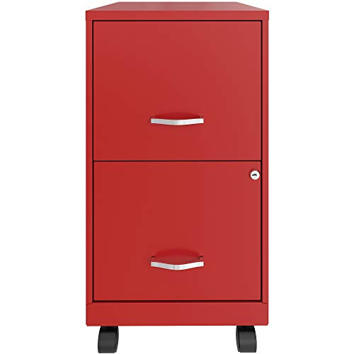 Lorell SOHOSOHO SOHO Mobile File Cabinet, 14.3" x 18" x 26.5", Red