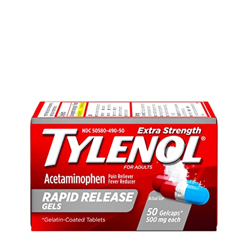 Tylenol Extra Strength Acetaminophen Rapid Release Gels, Pain Reliever & Fever Reducer, 100 ct