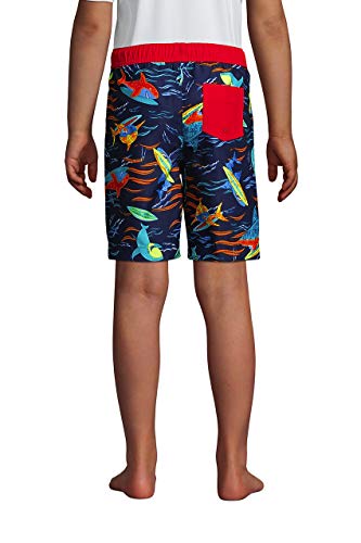 Lands' End B Swim Trunks Deep Sea Navy Surfing Sharks Kids X-Small
