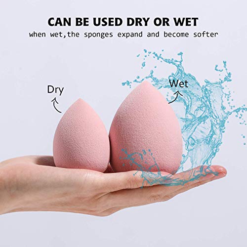Makeup Sponge Set BS-MALL 7 Pcs blender sponge for Liquid, Cream, and Powder, Multi-colored Makeup Sponges Pink