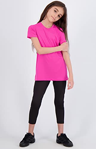 4 Pack: Girls Short Sleeve Active Quick Dry Fit Crew Neck T-Shirt Active Athletic Tops Essentials Soccer Sports Yoga Gym Shirts Young Teen Chica's Tees Sleep Zebra Summer Clothes - Set 5, XL (16)